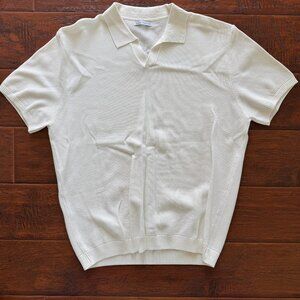 Zara Kint SS Collared Shirt - Size XL - Off White - New w/o tags